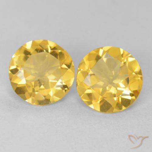 2.81ctw Natural Dourado médio Citrino, Redondo, VVS-VS