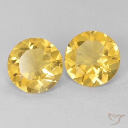 Pedras preciosas de Citrino Dourado médio natural de 2.81 ct, Redondo, VVS-VS