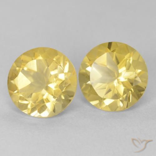 Pedras preciosas de Citrino Amarelo Toscana natural de 3.64 ct, Redondo, VVS-VS