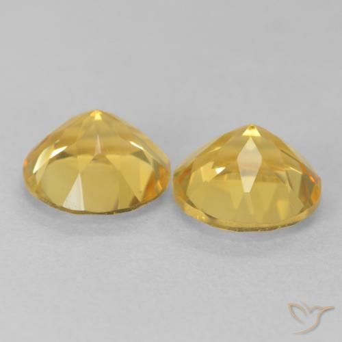 Pedras preciosas de Citrino Amarelo Toscana natural de 3.49 ct, Redondo, VVS-VS