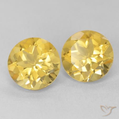 Pedras preciosas de Citrino Dourado médio natural de 3.57 ct, Redondo, VVS-VS