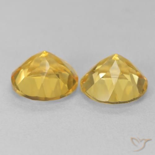 Pedras preciosas de Citrino Dourado médio natural de 3.57 ct, Redondo, VVS-VS