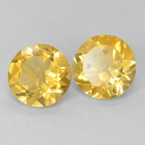 Pedras preciosas de Citrino Dourado médio natural de 3.13 ct, Redondo, VVS-VS