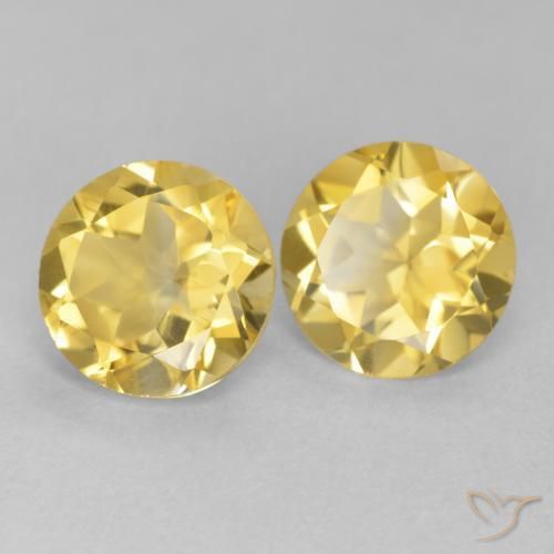 Pedras preciosas de Citrino Amarelo Toscana natural de 3.04 ct, Redondo, VVS-VS