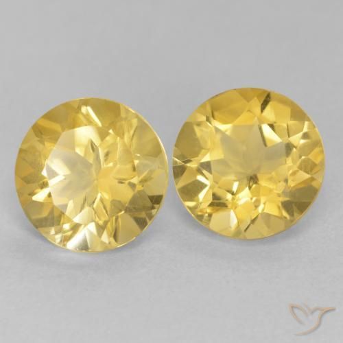 Pedras preciosas de Citrino amarelo médio natural de 3.48 ct, Redondo, VVS-VS