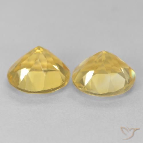 Pedras preciosas de Citrino amarelo médio natural de 3.48 ct, Redondo, VVS-VS