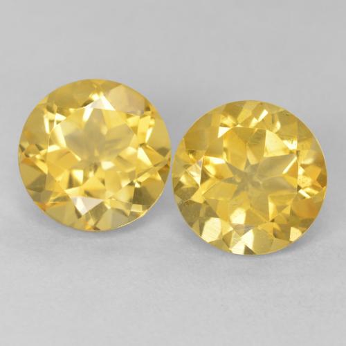 3.87ctw Natural Laranja Dourada Citrino, Redondo, VVS-VS