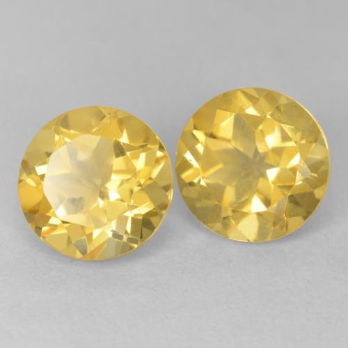 Pedras preciosas de Citrino Laranja Dourada natural de 3.87 ct, Redondo, VVS-VS