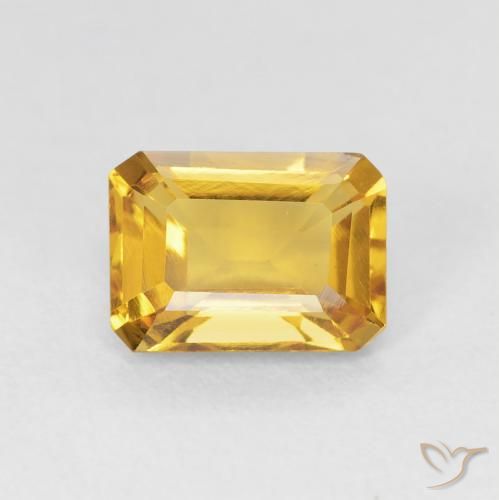 1.38ct Natural Dourado Citrino, Corte Esmeralda, VVS-VS
