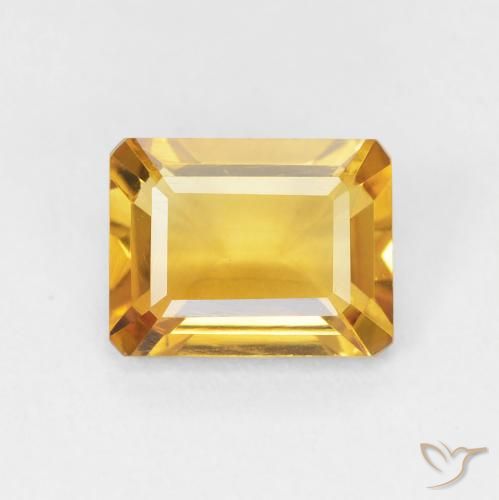 1.49ct Natural ouro médio Citrino, Corte Esmeralda, VVS-VS