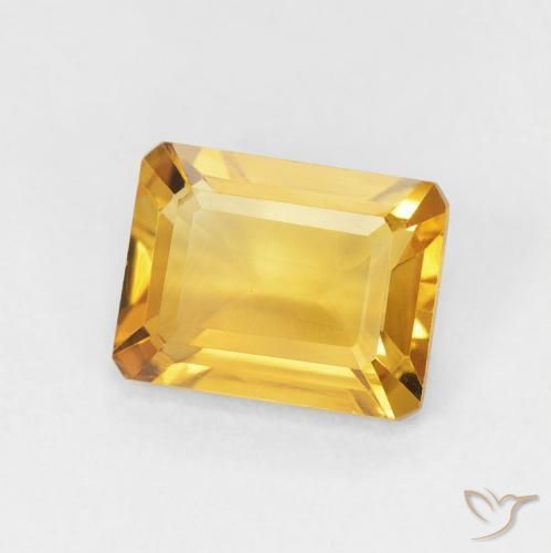Citrino ouro médio Natural 1.49ct, Corte Octógono / Esmeralda, VVS-VS