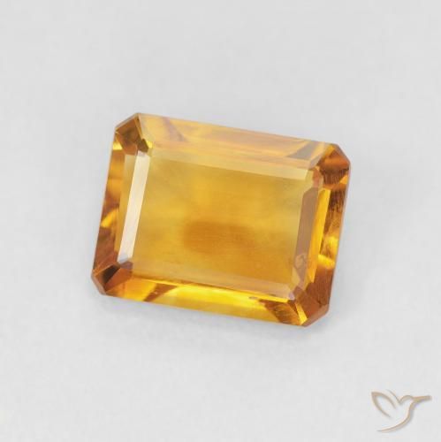 Citrino Medium Light Orange-Gold Natural 1.23ct, Corte Octógono / Esmeralda, VVS-VS