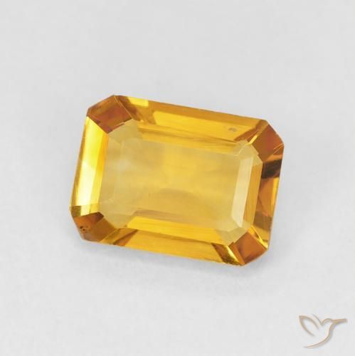 Citrino Medium Light Orange-Gold Natural 1.23ct, Corte Octógono / Esmeralda, VVS-VS