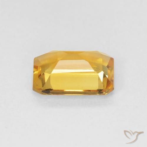 Citrino Medium Light Orange-Gold Natural 1.23ct, Corte Octógono / Esmeralda, VVS-VS