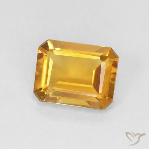 Citrino Medium Light Orange-Gold Natural 1.29ct, Corte Octógono / Esmeralda, VVS-VS