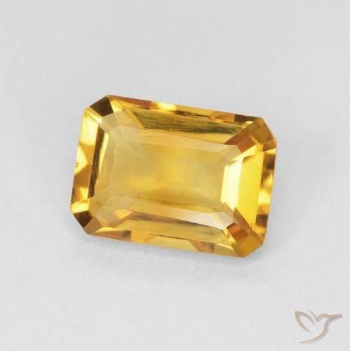 Citrino Dourado Natural 1.27ct, Corte Octógono / Esmeralda, VVS-VS