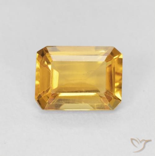 1.37ct Natural Laranja-Ouro Citrino, Corte Esmeralda, VVS-VS