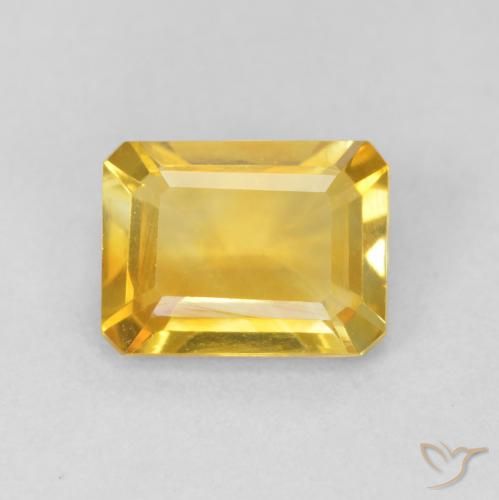 1.35ct Natural Laranja Dourada Citrino, Corte Esmeralda, VVS-VS