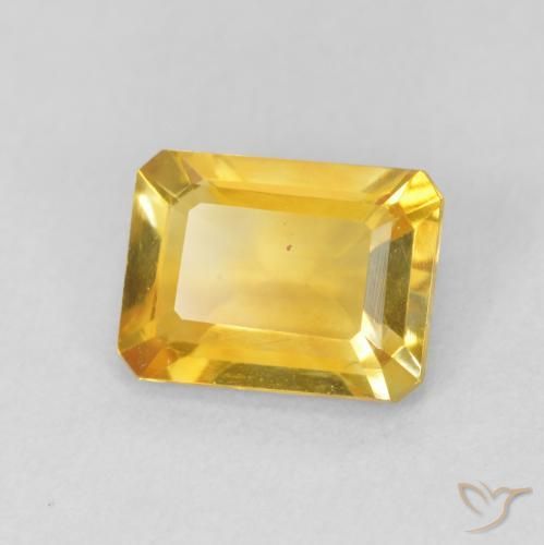 Citrino Laranja Dourada Natural 1.35ct, Corte Octógono / Esmeralda, VVS-VS