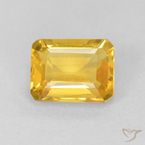 1.67ct Natural Dourado médio Citrino, Corte Esmeralda, VVS-VS