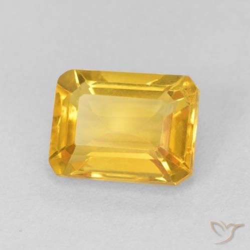 Citrino Dourado médio Natural 1.67ct, Corte Octógono / Esmeralda, VVS-VS