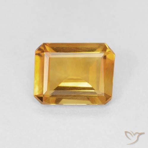1.05ct Natural Laranja-Ouro Citrino, Corte Esmeralda, VVS-VS