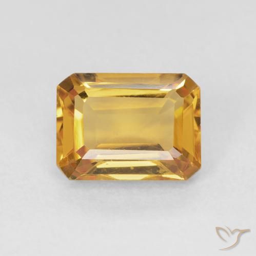 1.56ct Natural Dourado Citrino, Corte Esmeralda, VVS