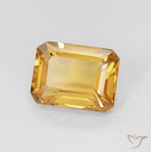 Citrino Dourado Natural 1.56ct, Corte Octógono / Esmeralda, VVS