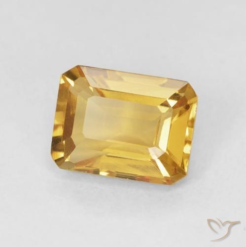 Citrino Dourado Natural 1.57ct, Corte Octógono / Esmeralda, VS