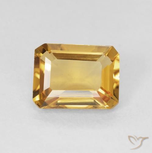 1.42ct Natural Dourado Citrino, Corte Esmeralda, VS