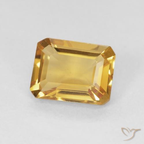 Citrino Dourado Natural 1.42ct, Corte Octógono / Esmeralda, VS