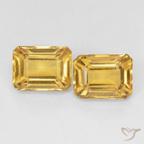 3.44ctw Natural ouro profundo Citrino, Corte Esmeralda, VVS-VS