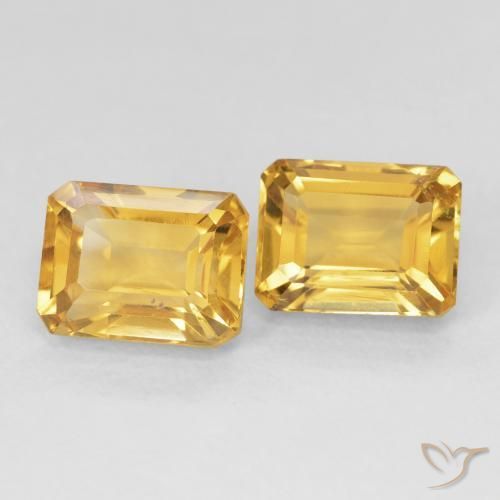 Pedras preciosas de Citrino Dourado natural de 3.58 ct, Corte Octógono / Esmeralda, VS