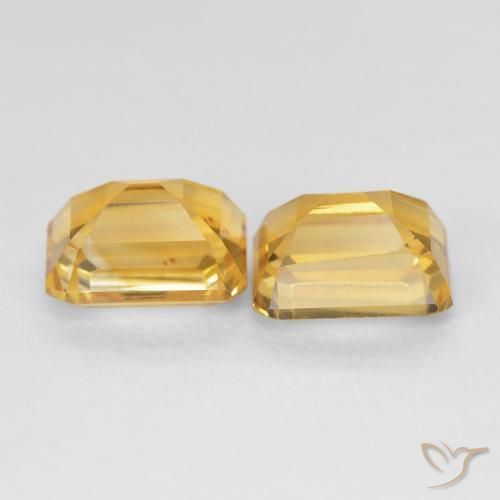 Pedras preciosas de Citrino Dourado natural de 3.58 ct, Corte Octógono / Esmeralda, VS