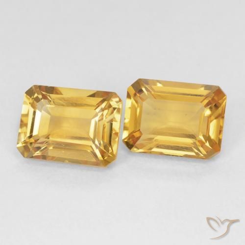 Pedras preciosas de Citrino Laranja Dourado Profundo natural de 3.17 ct, Corte Octógono / Esmeralda, VVS