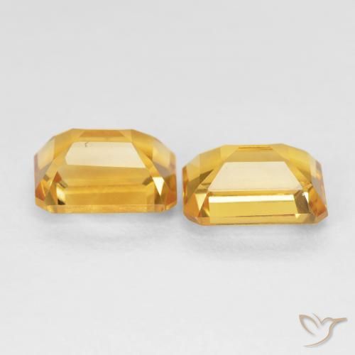 Pedras preciosas de Citrino Laranja Dourado Profundo natural de 3.17 ct, Corte Octógono / Esmeralda, VVS