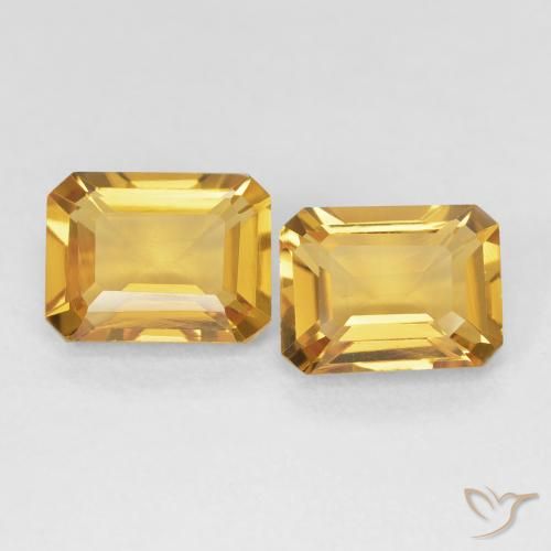 2.95ctw Natural Laranja Dourada Citrino, Corte Esmeralda, VVS-VS