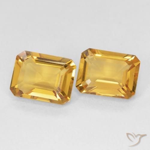 Pedras preciosas de Citrino Laranja Dourada natural de 2.95 ct, Corte Octógono / Esmeralda, VVS-VS