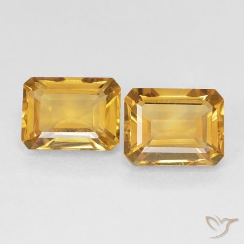 3.23ctw Natural Dourado Escuro Citrino, Corte Esmeralda, VVS-VS