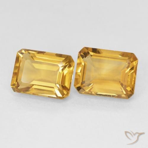 Pedras preciosas de Citrino Dourado Escuro natural de 3.23 ct, Corte Octógono / Esmeralda, VVS-VS