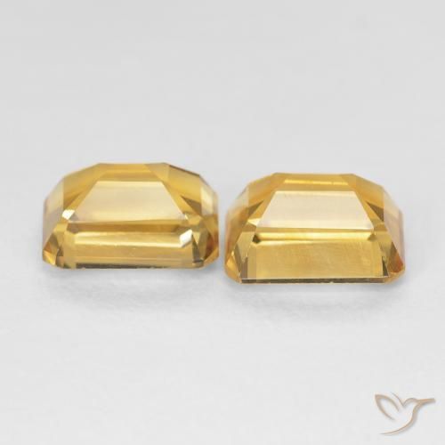 Pedras preciosas de Citrino Dourado Escuro natural de 3.23 ct, Corte Octógono / Esmeralda, VVS-VS