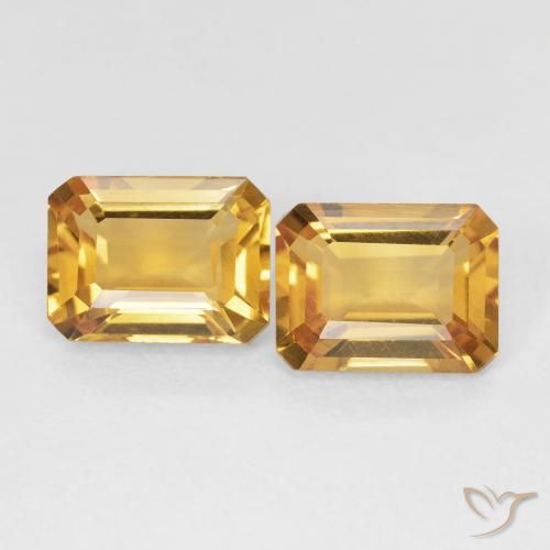 2.93ctw Natural Laranja-Ouro Citrino, Corte Esmeralda, VVS-VS