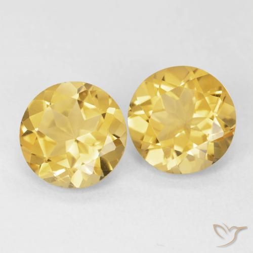 3.22ctw Natural Dourado médio Citrino, Redondo, VS