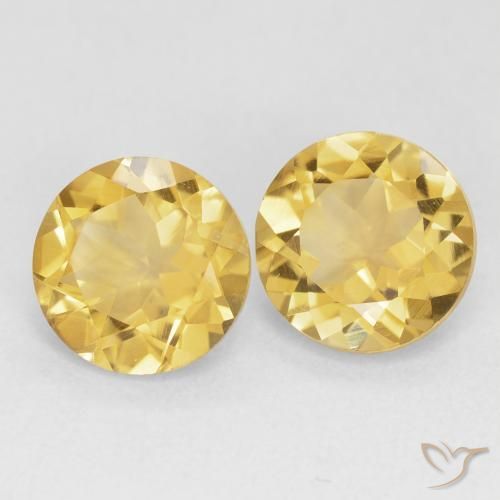 Pedras preciosas de Citrino ouro médio natural de 3.66 ct, Redondo, VS