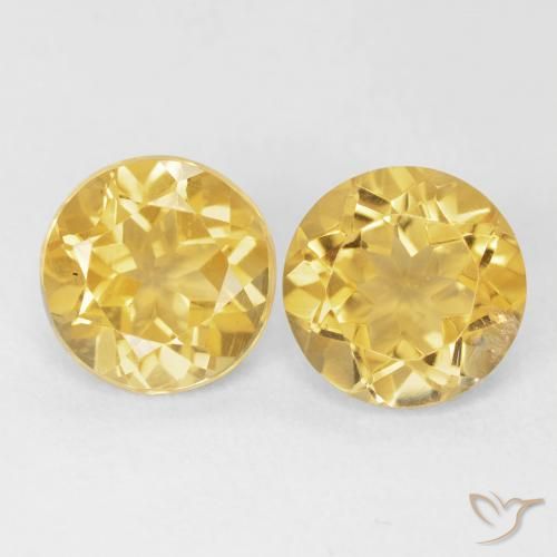3.68ctw Natural ouro médio Citrino, Redondo, VS