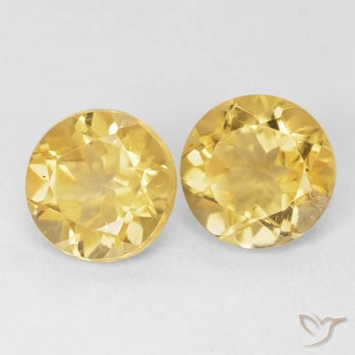 Pedras preciosas de Citrino ouro médio natural de 3.68 ct, Redondo, VS