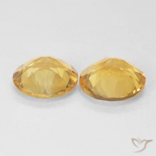 Pedras preciosas de Citrino ouro médio natural de 3.09 ct, Redondo, VVS