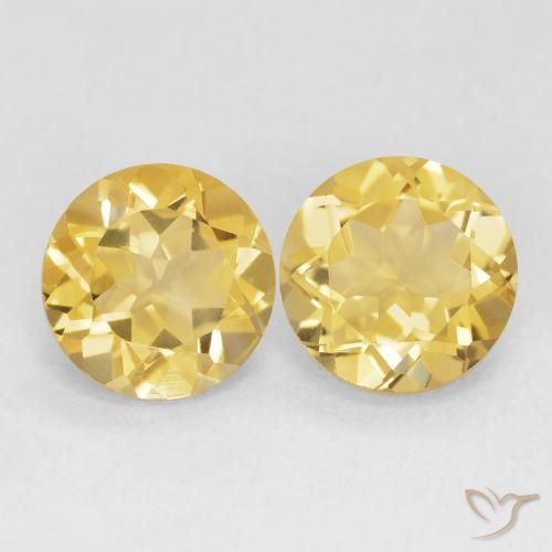 3.59ctw Natural ouro médio Citrino, Redondo, VVS