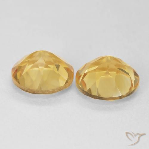 Pedras preciosas de Citrino ouro médio natural de 3.59 ct, Redondo, VVS