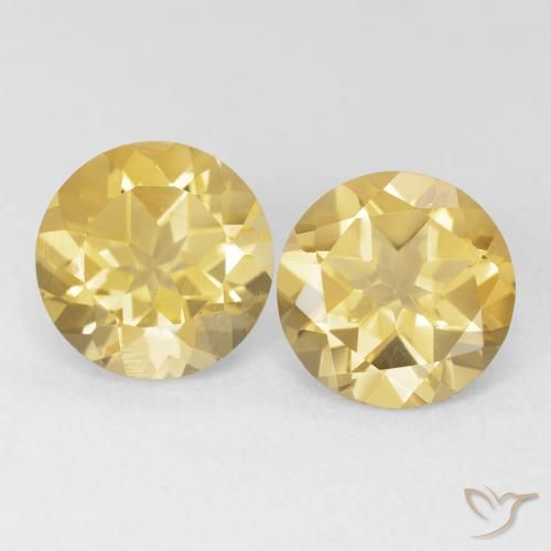 3.54ctw Natural ouro médio Citrino, Redondo, VVS